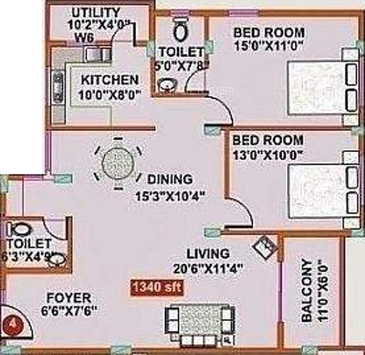 Himagiri Castle (2BHK+2T (1,340 sq ft) 1340 sq ft)