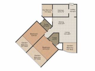 DB Realty Orchid Enclave 2BHK+2T (1,325 sq ft) DB Realty Orchid Enclave 2BHK+2T (1,325 sq ft)