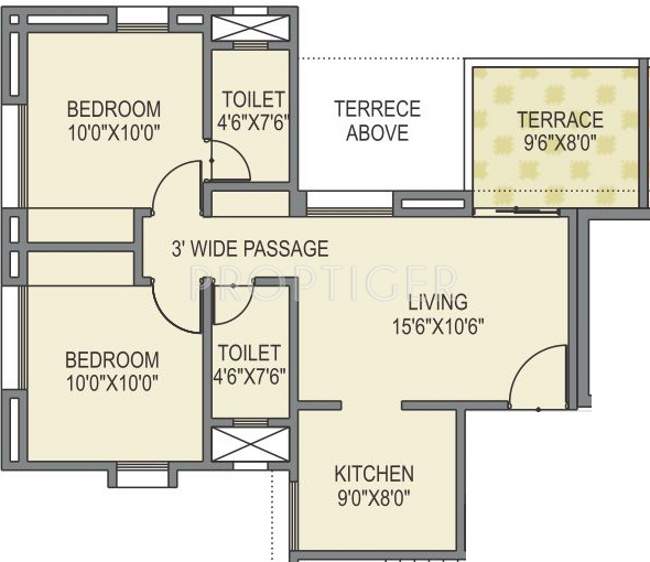 Kamalraj Datta Vihar (2BHK+2T (877 sq ft) 877 sq ft)
