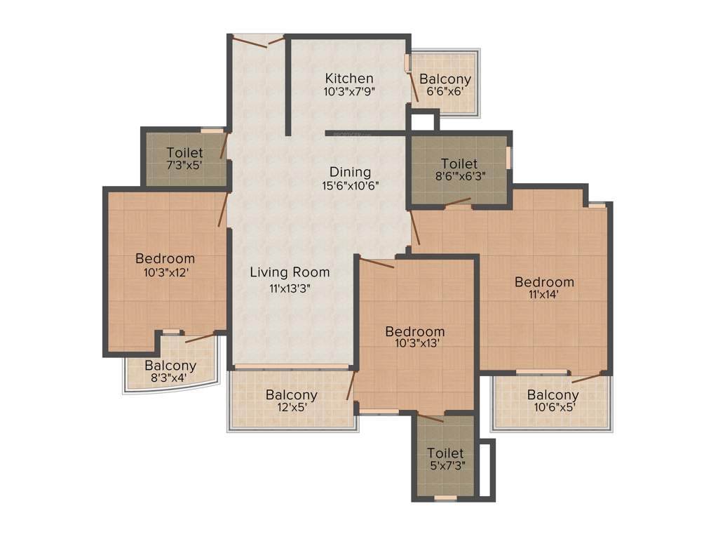 Mapsko Casa Bella (3BHK+3T (1,690 sq ft) 1690 sq ft)