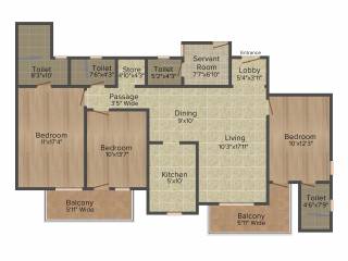 DLF Express Greens (3BHK+4T (1,845 sq ft) + Servant Room 1845 sq ft)