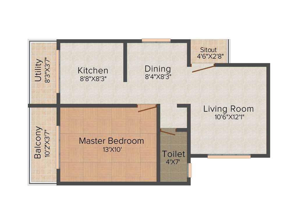 Vaastu Dew Flower (1BHK+1T (695 sq ft) 695 sq ft)