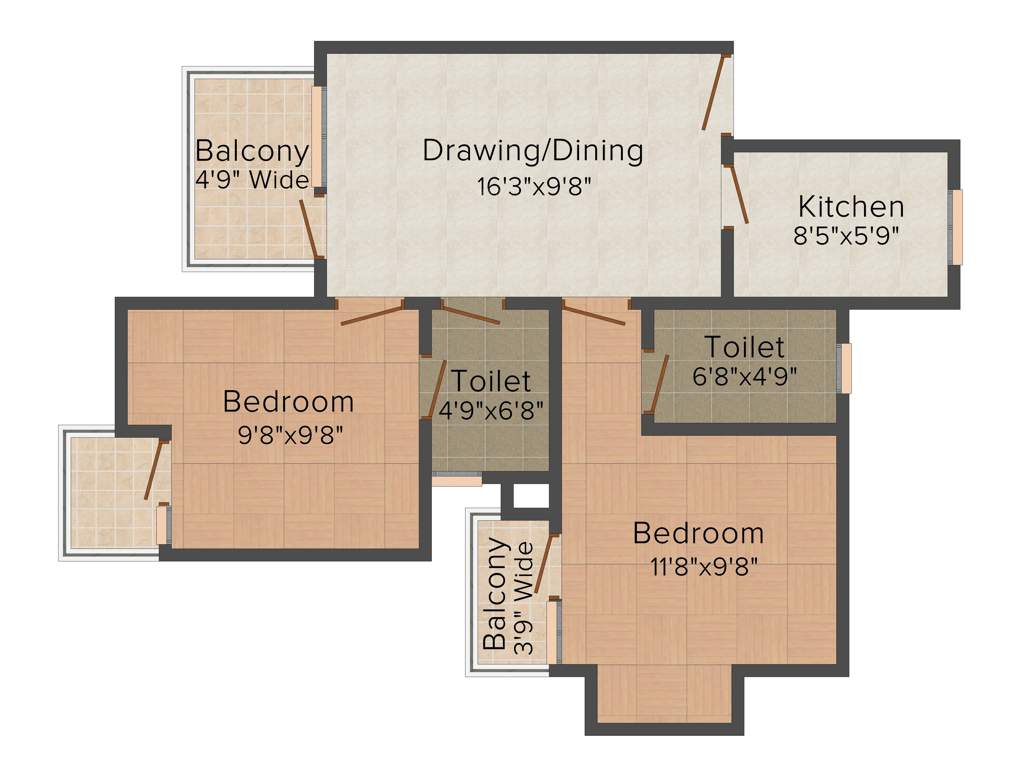 Horizon Iridia (2BHK+1T (900 sq ft) 900 sq ft)