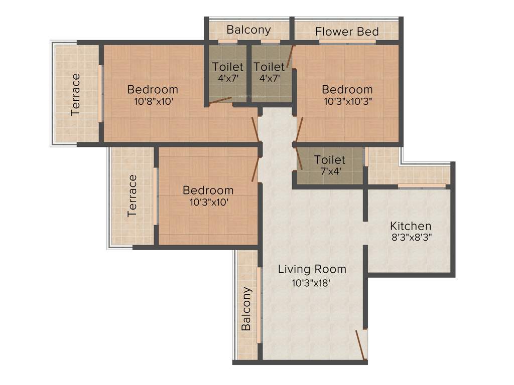 Gami Amar Harmony (3BHK+3T (1,440 sq ft) 1440 sq ft)