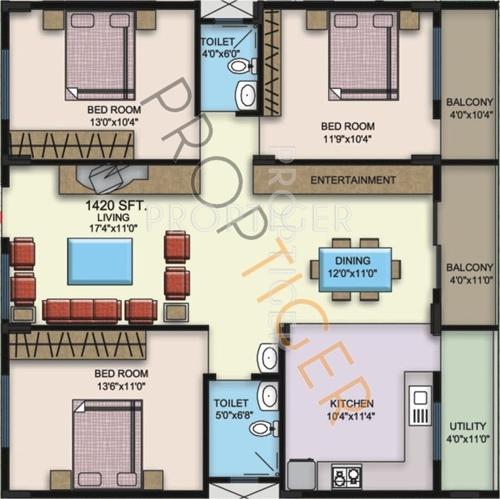 Sri GM Reddys Royale (3BHK+2T (1,420 sq ft) 1420 sq ft)