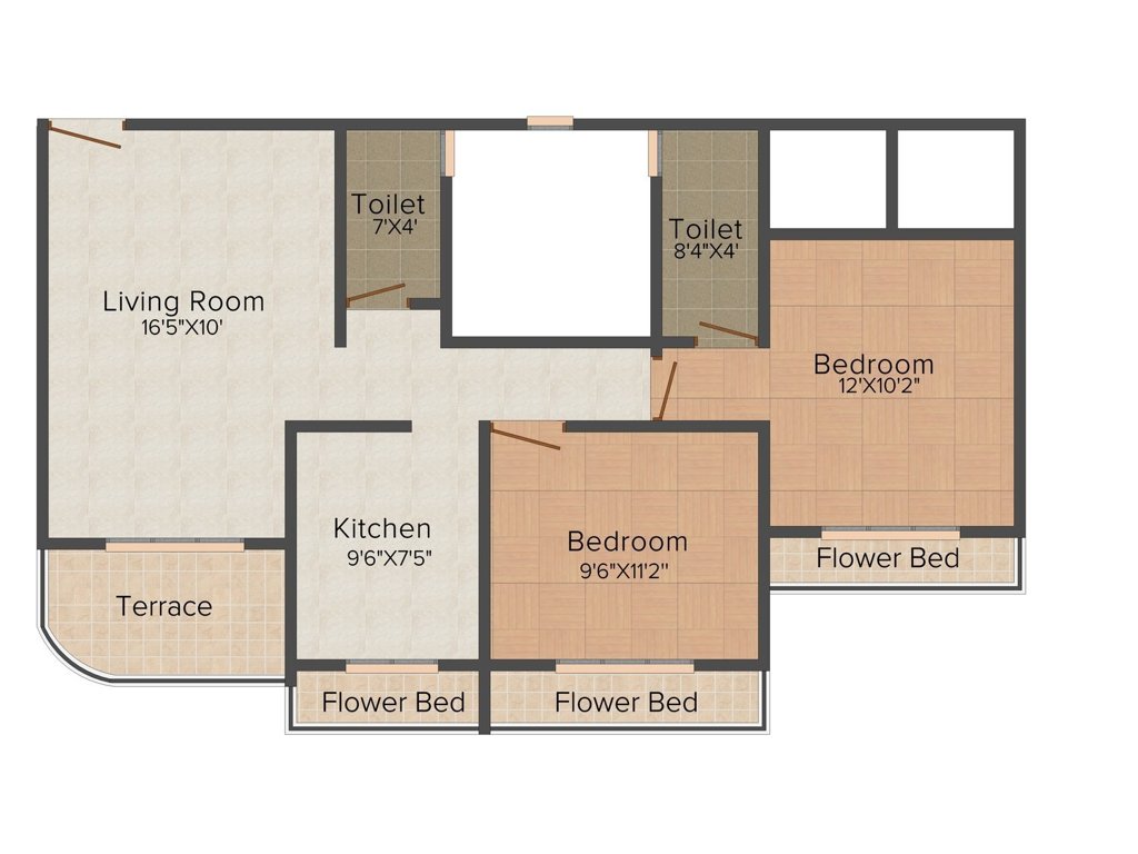 Tejas Symphony (2BHK+2T (1,109 sq ft) 1109 sq ft)