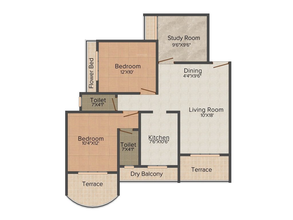 Tejas Symphony (2BHK+2T (1,221 sq ft) 1221 sq ft)