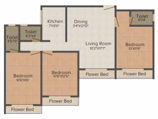 Shikara Estates Phase 2 (3BHK+3T (1,324 sq ft) 1324 sq ft) Shikara Estates Phase 2 (3BHK+3T (1,324 sq ft) 1324 sq ft)