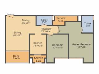 Rustomjee Urbania Azziano (2BHK+2T (1,135 sq ft) 1135 sq ft)