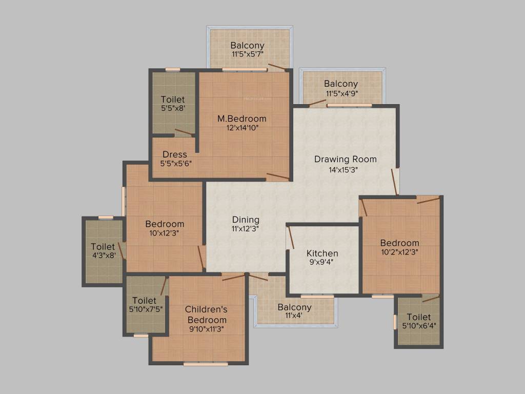 Orris Carnation Residency (4BHK+4T (1,975 sq ft) 1975 sq ft)