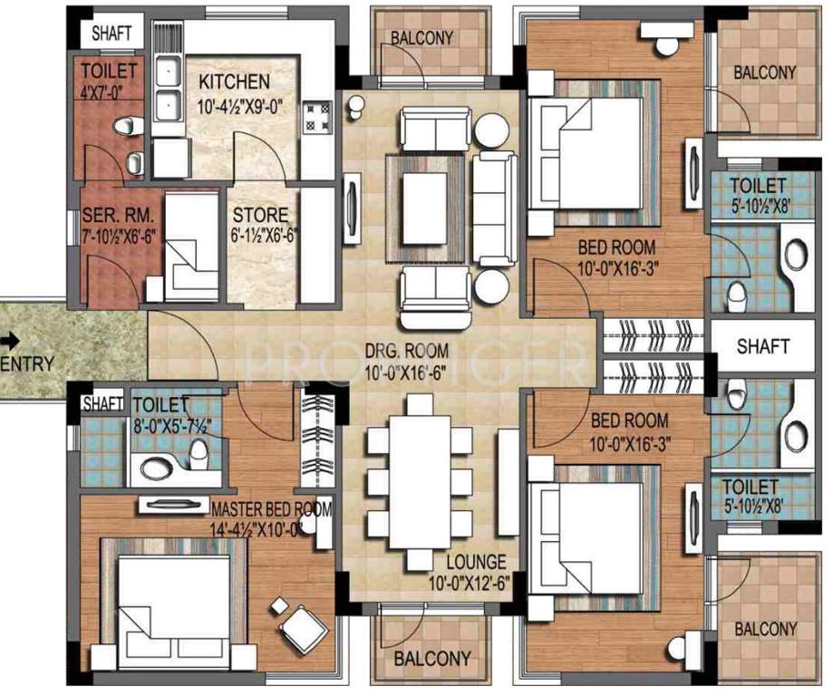 Ninex City (3BHK+3T (1,952 sq ft) + Servant Room 1952 sq ft)