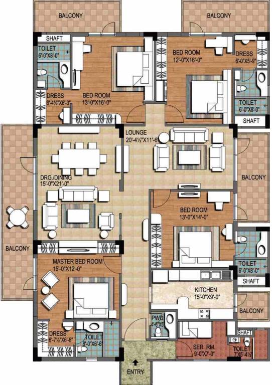 3600 sq ft 4 BHK 4T Apartment for Sale in Ninex Group City Sector 76 ...