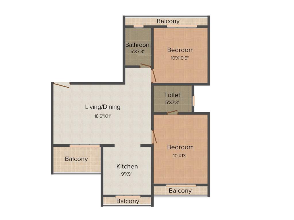 Kaamdhenu Sai Anant (2BHK+2T (1,060 sq ft) 1060 sq ft)