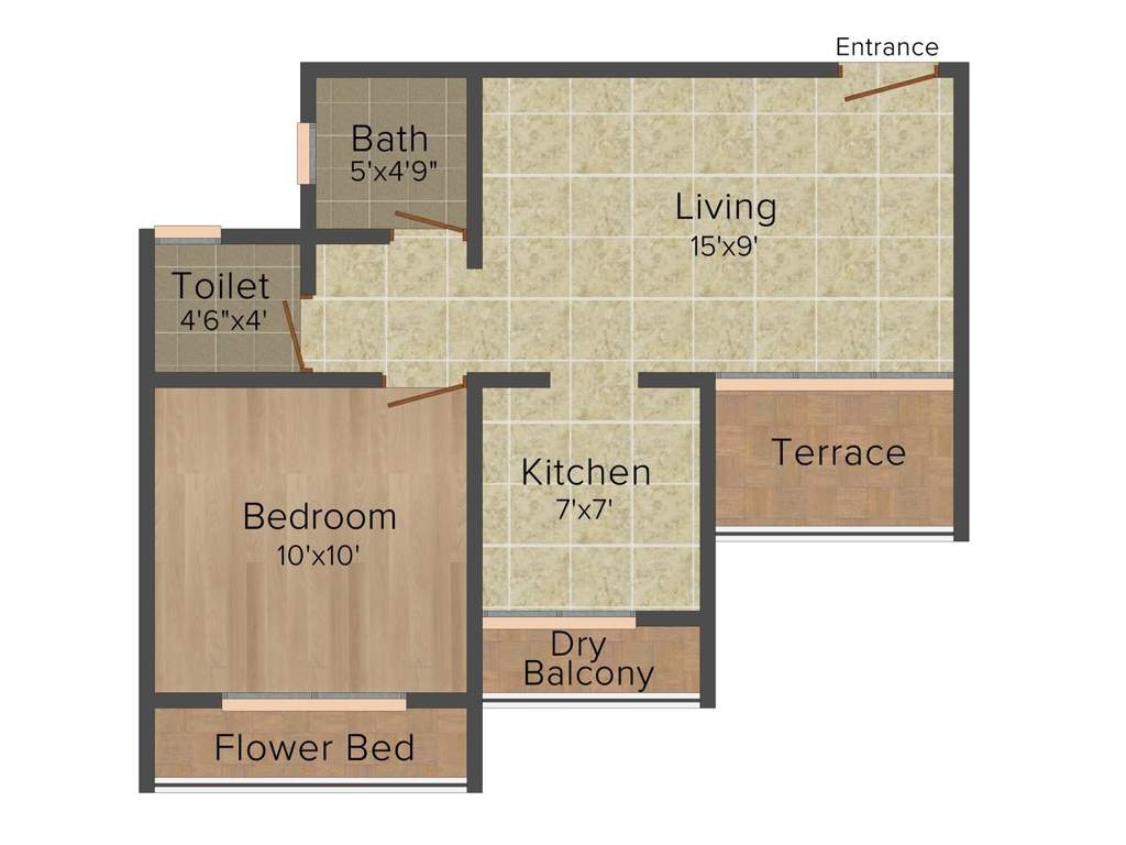 Paradise Sai Harmony (1BHK+1T (670 sq ft) 670 sq ft)