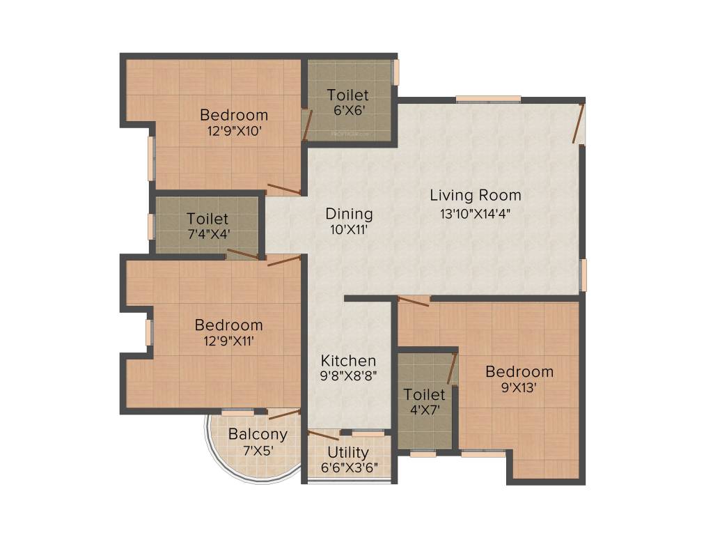 Pace Prana (3BHK+3T (1,254 sq ft) 1254 sq ft) Pace Prana (3BHK+3T (1,254 sq ft) 1254 sq ft)