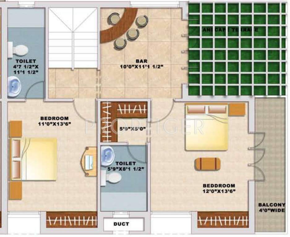 Vasavi Zelia (3BHK+3T (1,992 sq ft) 1992 sq ft)