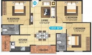 BM Harvest (3BHK+2T (1,237 sq ft) 1237 sq ft) BM Harvest (3BHK+2T (1,237 sq ft) 1237 sq ft)
