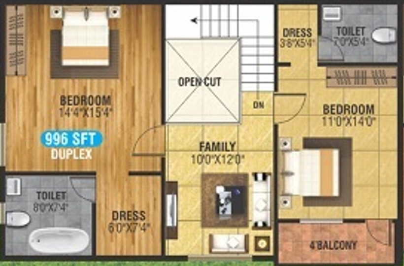 BM Harvest (3BHK+3T (2,066 sq ft) 2066 sq ft)
