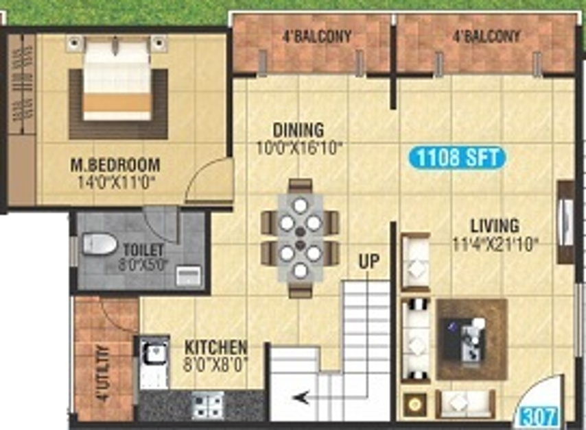 BM Harvest (3BHK+3T (2,169 sq ft) 2169 sq ft)