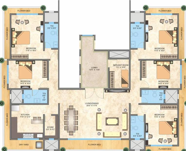 Veena Developers Sahil Villa (5BHK+5T (3,890 sq ft)   Servant Room 3890 sq ft)