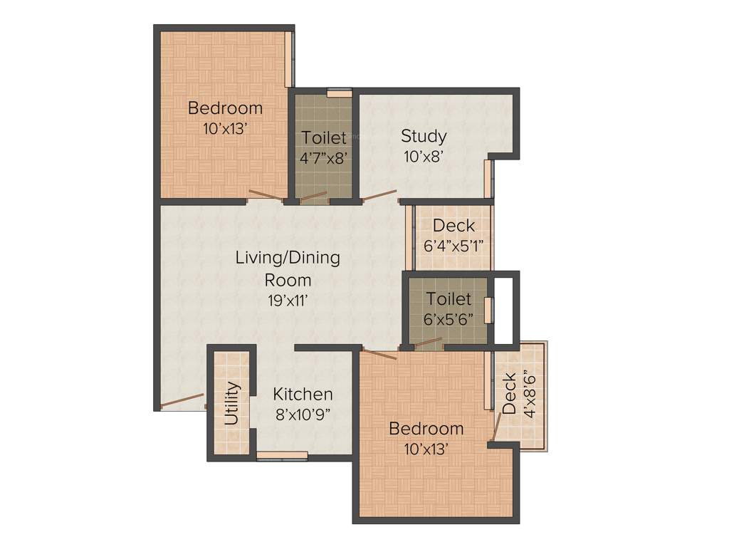 Mettupakkam MF Vruksha (2BHK+2T (1,093 sq ft)   Study Room 1093 sq ft)