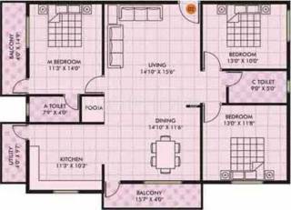 Blue Stone White Orchid (3BHK+2T (1,606 sq ft) Pooja Room 1606 sq ft) Blue Stone White Orchid (3BHK+2T (1,606 sq ft) Pooja Room 1606 sq ft)