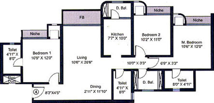 Evershine Cosmic (3BHK+3T (1,610 sq ft) 1610 sq ft)