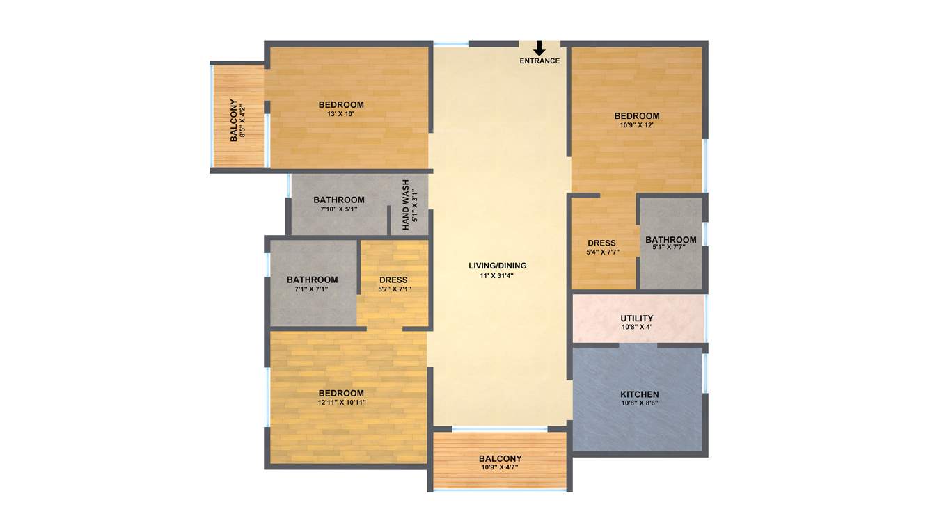 Golden Commune (3BHK+3T (1,560 sq ft) 1560 sq ft)