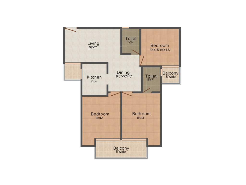 Vasu Fortune Residency (3BHK+2T (1,350 sq ft) 1350 sq ft)