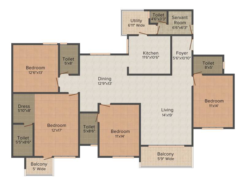 ND Passion Elite (4BHK+4T (2,355 sq ft) 2355 sq ft)