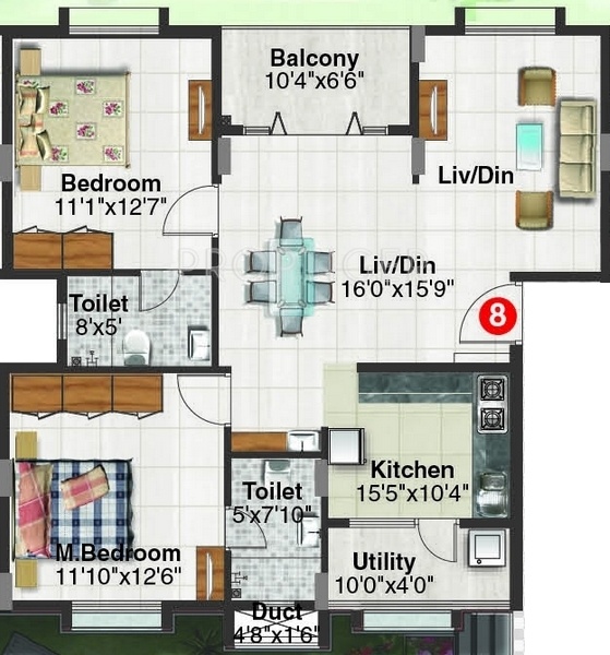 Metropolis Electra (2BHK+2T (1,400 sq ft) 1400 sq ft) Metropolis Electra (2BHK+2T (1,400 sq ft) 1400 sq ft)