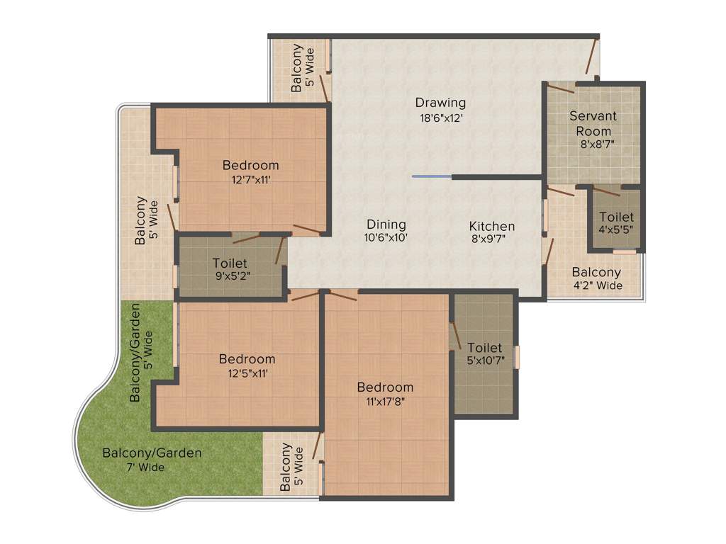 Gaursons Valerio (3BHK+2T (1,980 sq ft) + Servant Room 1980 sq ft)