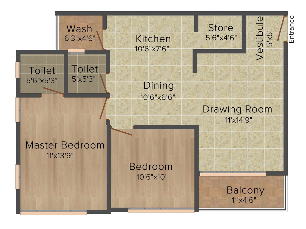 Galaxy Shubham Galaxy (2BHK+2T (1,080 sq ft) 1080 sq ft)
