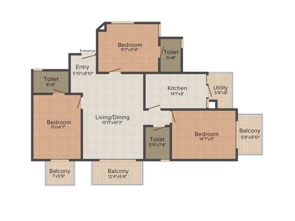 Unishire Belvedere Premia (3BHK+3T (1,806 sq ft) 1806 sq ft)