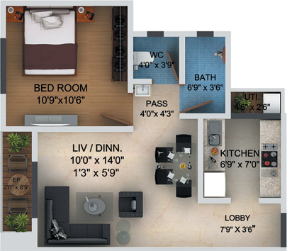 Falco Falco World (1BHK+1T (650 sq ft) 650 sq ft)