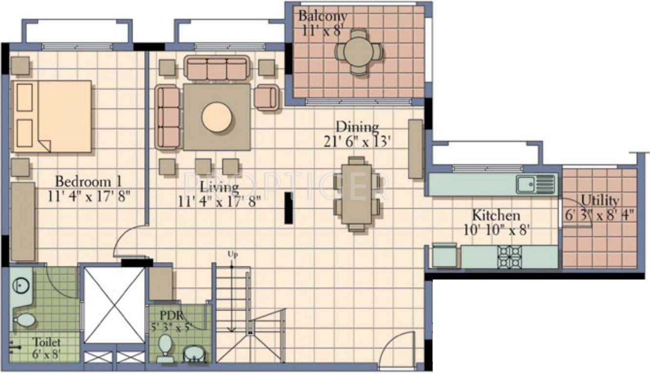 UKN Belvista (3BHK+3T (2,800 sq ft)   Servant Room 2800 sq ft)