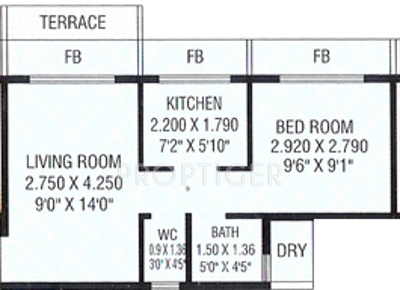 Dubey Gayatri Heights (1BHK+1T (644 sq ft) 644 sq ft)