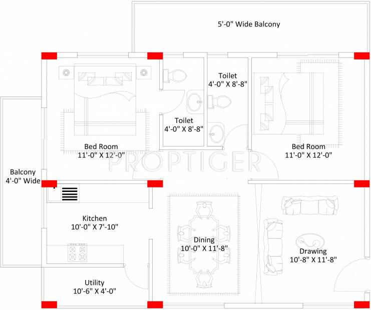 Lakshmi Green Ville (2BHK+2T (1,360 sq ft) 1360 sq ft)