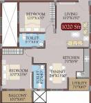 Radiant Prime Rose (2BHK+2T (1,020 sq ft) 1020 sq ft) Radiant Prime Rose (2BHK+2T (1,020 sq ft) 1020 sq ft)