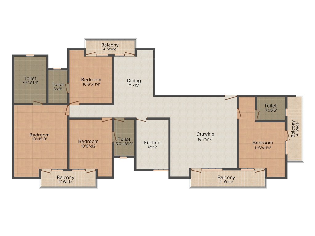 Parsvnath Paramount (4BHK+4T (2,500 sq ft) 2500 sq ft)