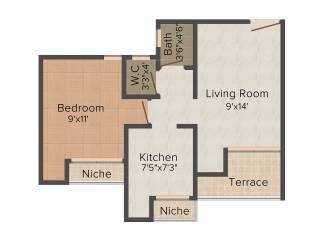 Marvels Soham (1BHK+2T (671 sq ft)   Study Room 671 sq ft) Marvels Soham (1BHK+2T (671 sq ft)   Study Room 671 sq ft)