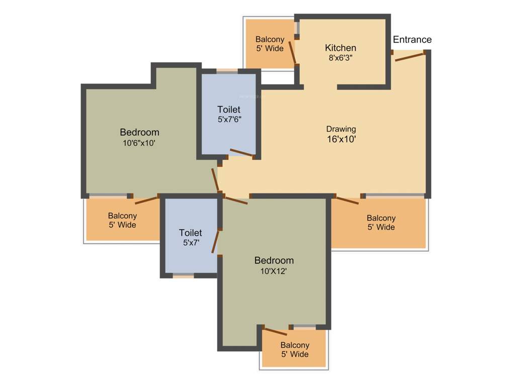 Elegant Elegant Ville (2BHK+2T (970 sq ft) 970 sq ft)