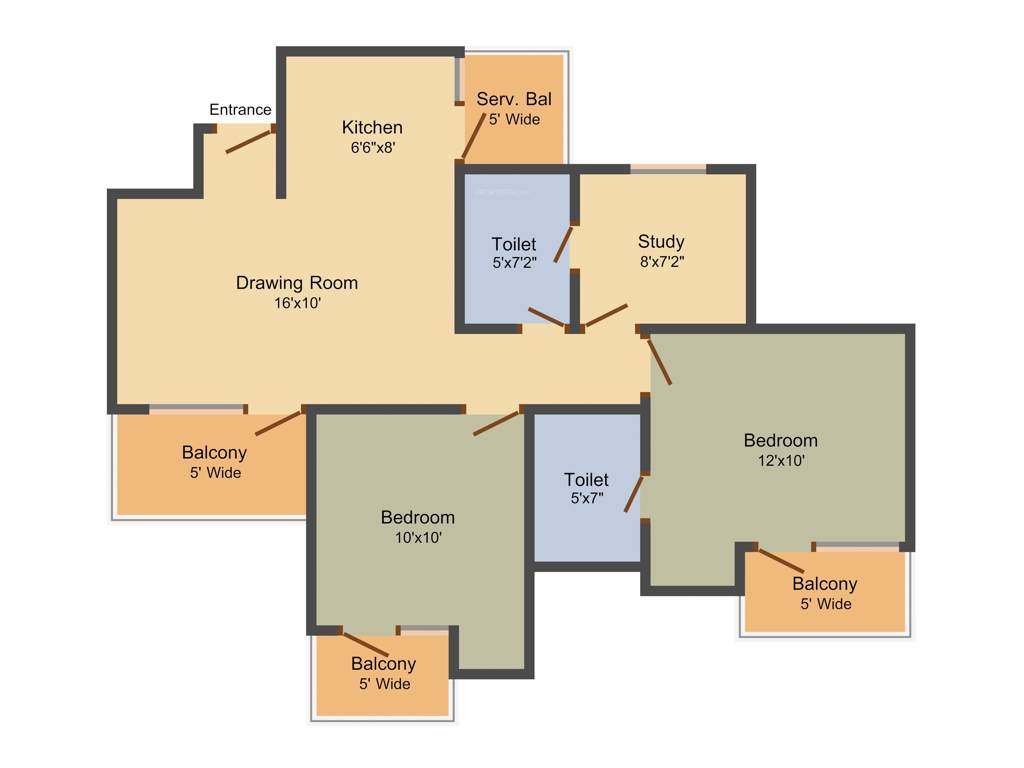 Elegant Elegant Ville (2BHK+2T (1,025 sq ft) + Study Room 1025 sq ft)