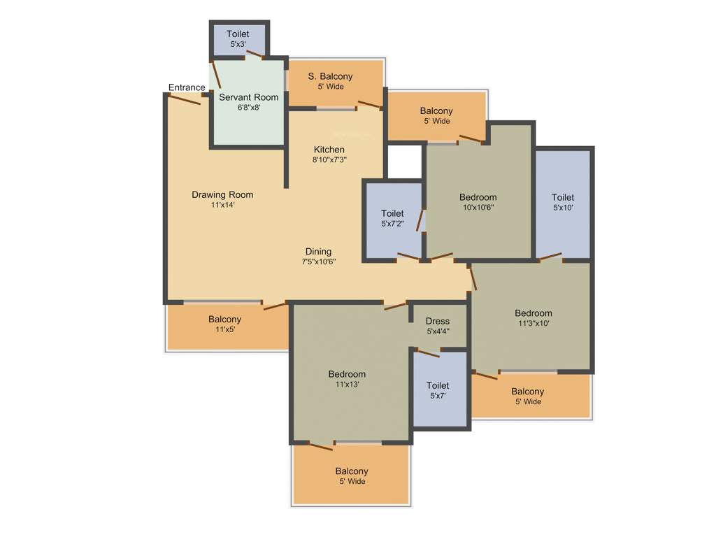 Elegant Elegant Ville (3BHK+3T (1,565 sq ft) + Servant Room 1565 sq ft)