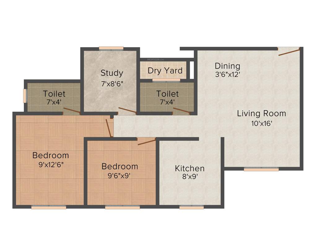 Rosa Gardenia (2BHK+2T (990 sq ft)   Study Room 990 sq ft)
