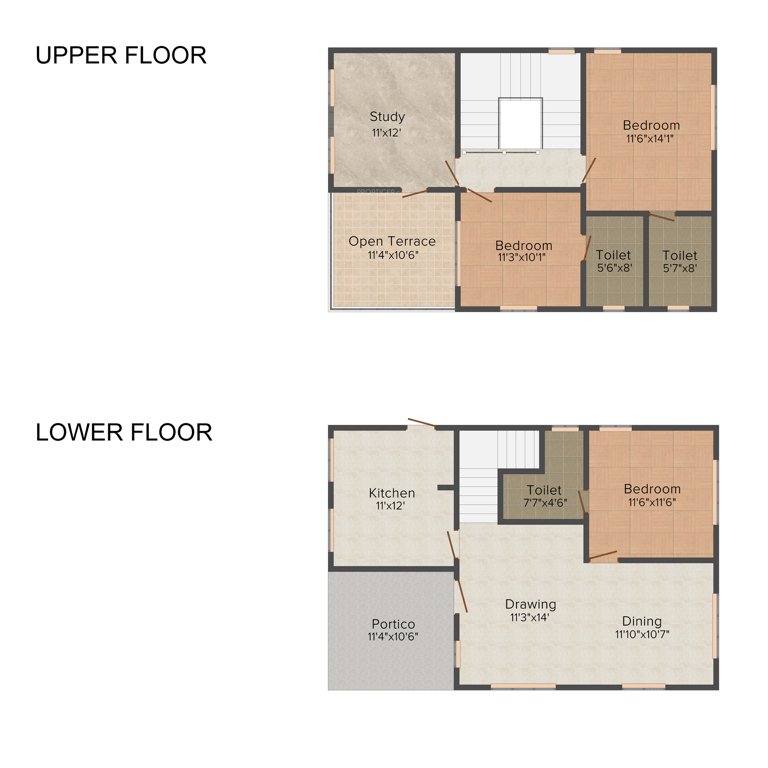Modi Harmony Homes (3BHK+3T (1,490 sq ft)   Study Room 1490 sq ft)