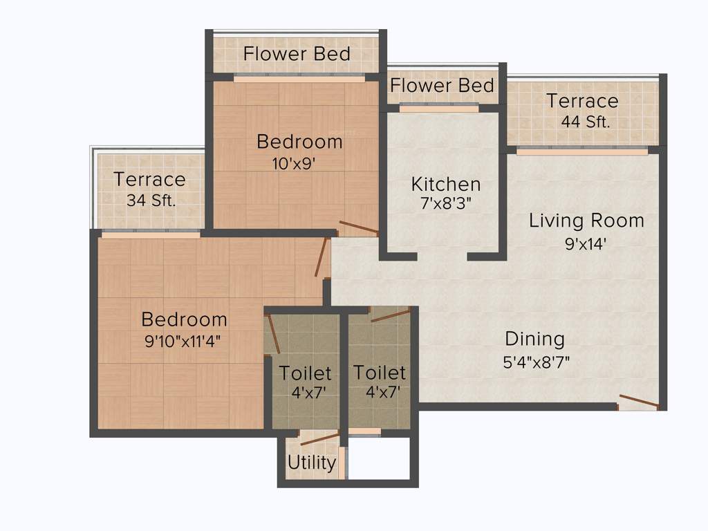 Shree Pratham (2BHK+2T (978 sq ft) 978 sq ft)