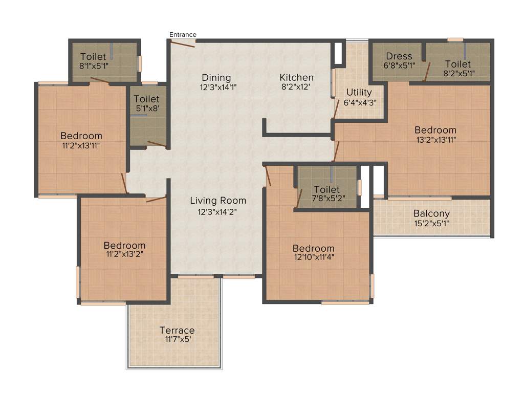 Unishire Terraza (4BHK+4T (2,208 sq ft) + Pooja Room 2208 sq ft)