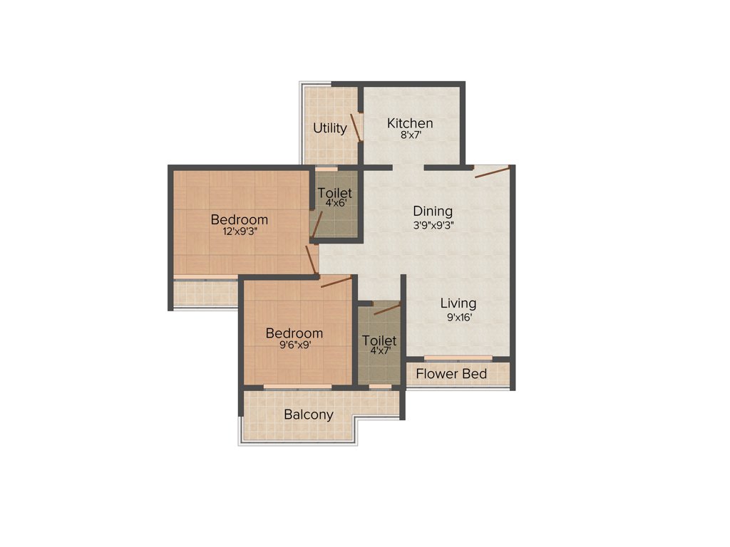 Payal Kuber Palace (2BHK+2T (995 sq ft) 995 sq ft)