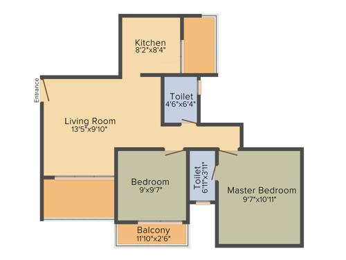 Tricity Pristine (2BHK+2T (1,125 sq ft) 1125 sq ft)